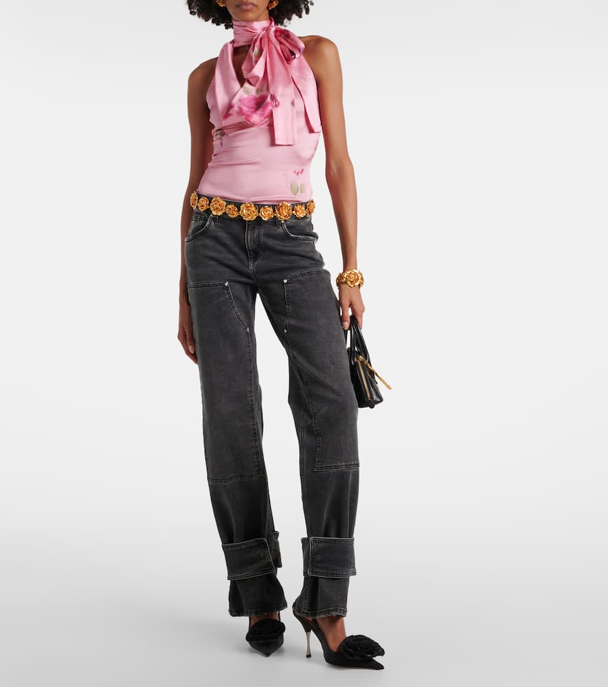 Low-rise straight jeans