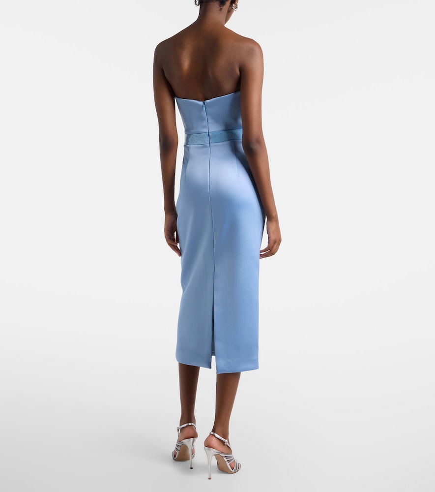 Kai embellished satin bustier dress
