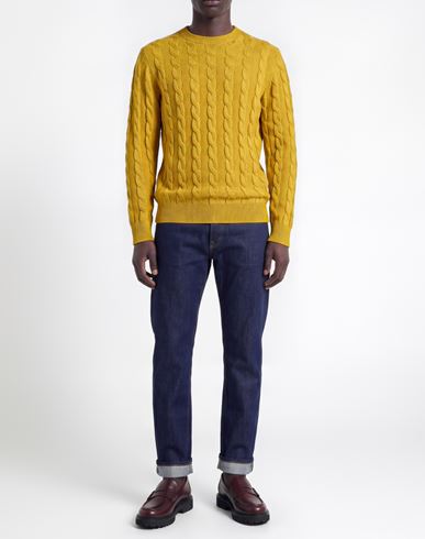 Man Sweater Mustard Size 46 Wool, Cashmere
