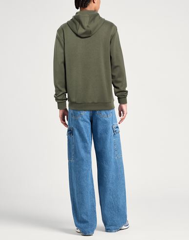 Man Sweatshirt Military green Size L Polyester, Viscose, Elastane