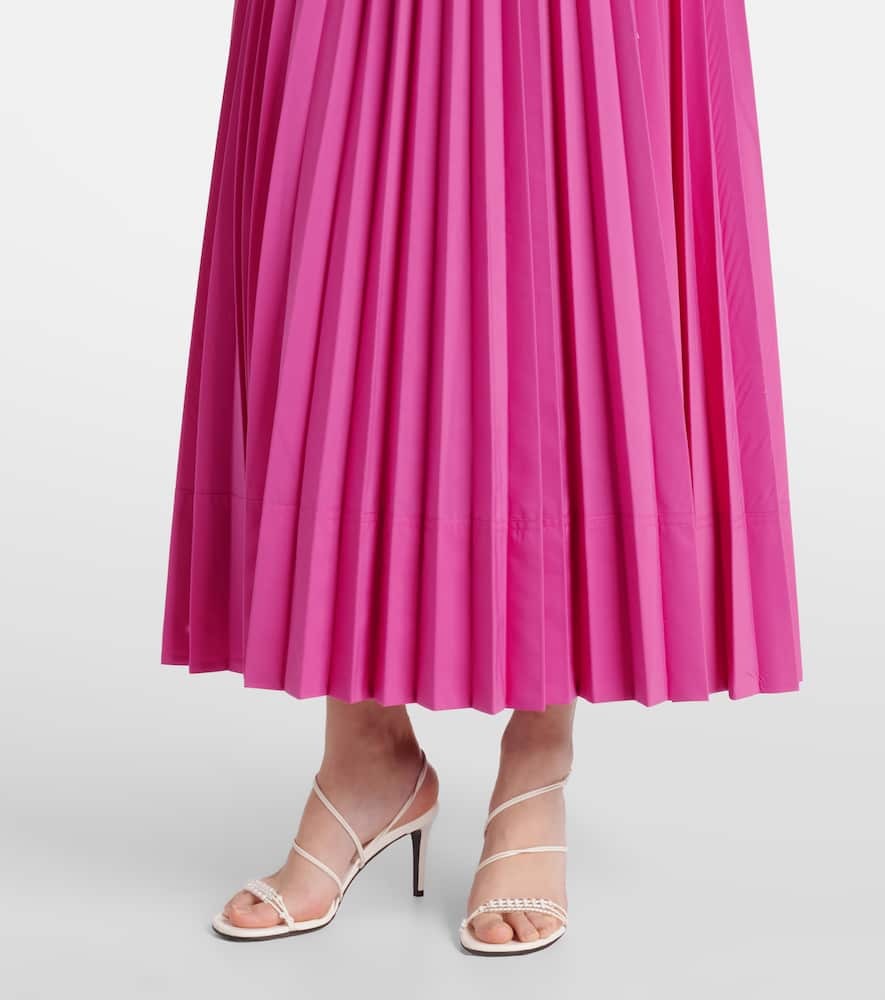 Stephanie pleated poplin midi dress