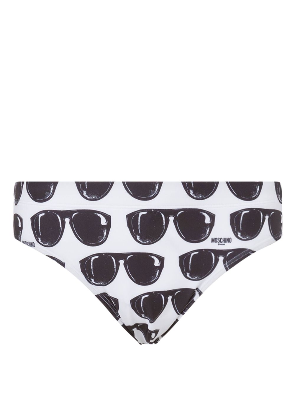 Sunglssed-print swim briefs - White