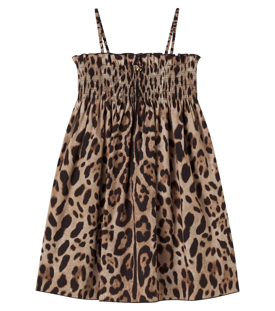 Leopard-print cotton dress