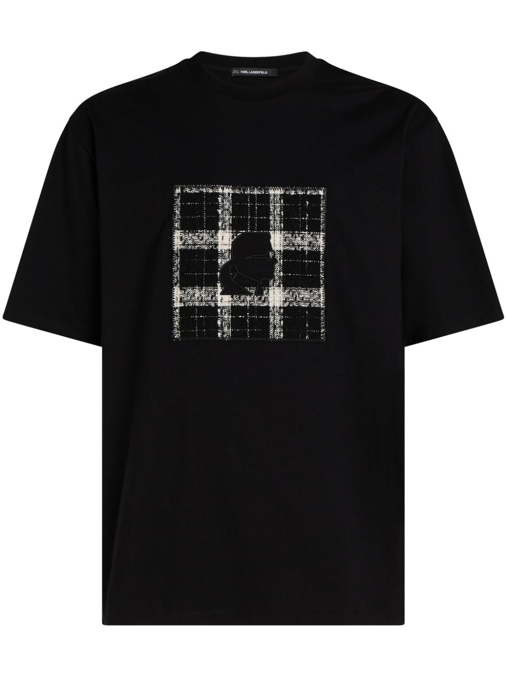 Bouclé-patch T-shirt - Black