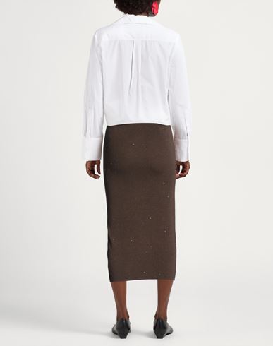Woman Midi skirt Chocolate brown Size ONESIZE Viscose, Polybutylene, Polyamide, Polyester
