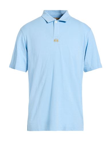 Man Polo shirt Sky blue Size M Cotton