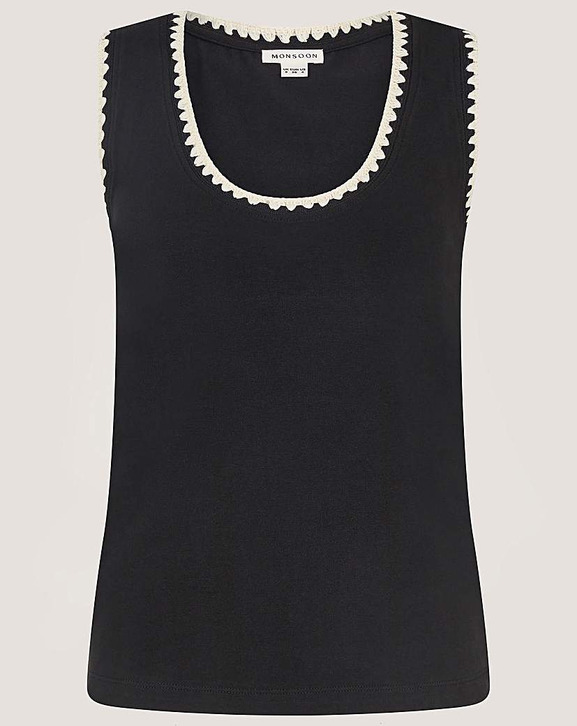 Monsoon Teri Contrast Stitch Jersey Top