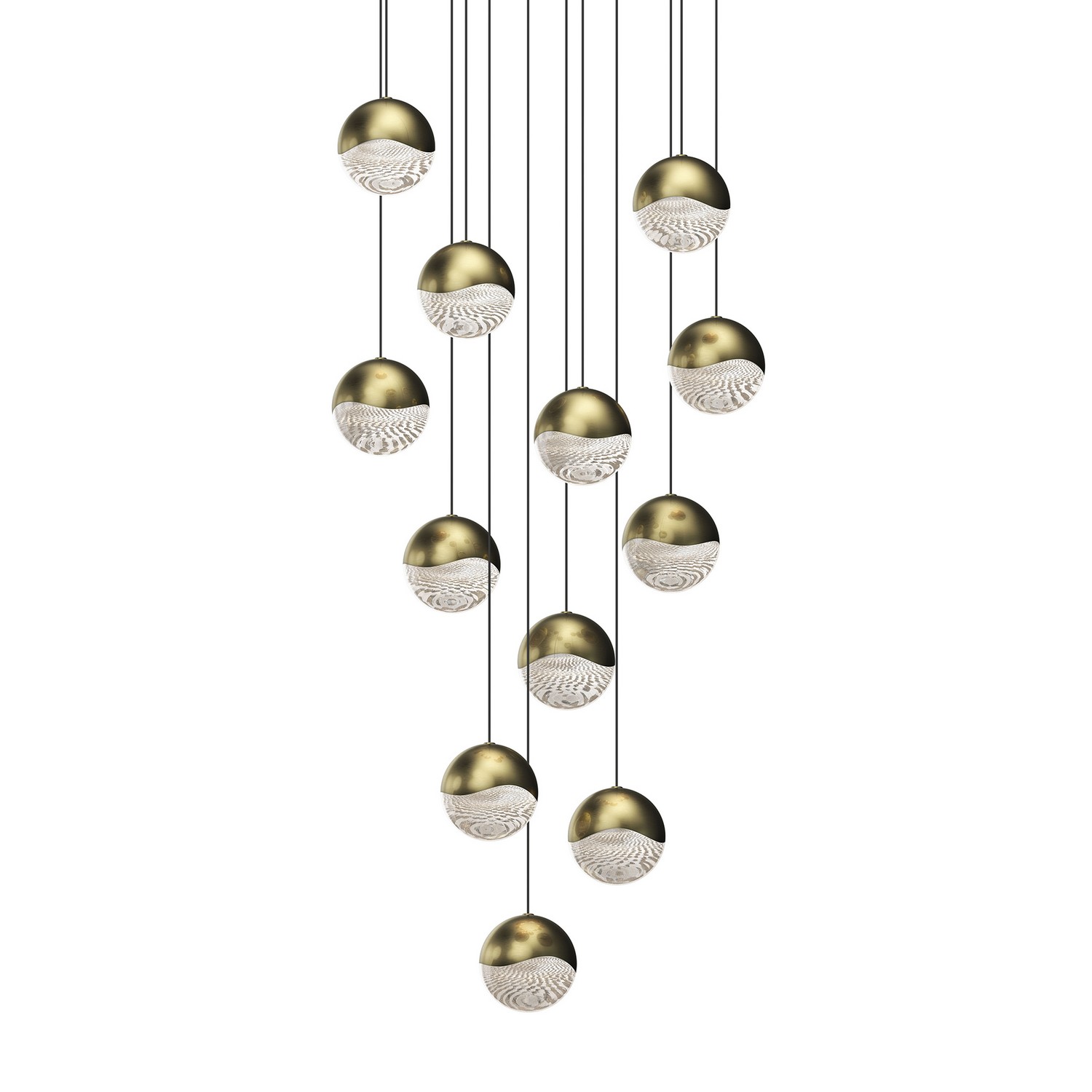 Brass Finish LED Pendant from the Grapes Collection