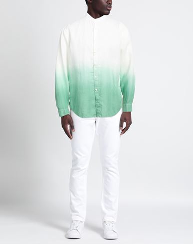 At. p.co Man Shirt Green Size 14 ½ Linen
