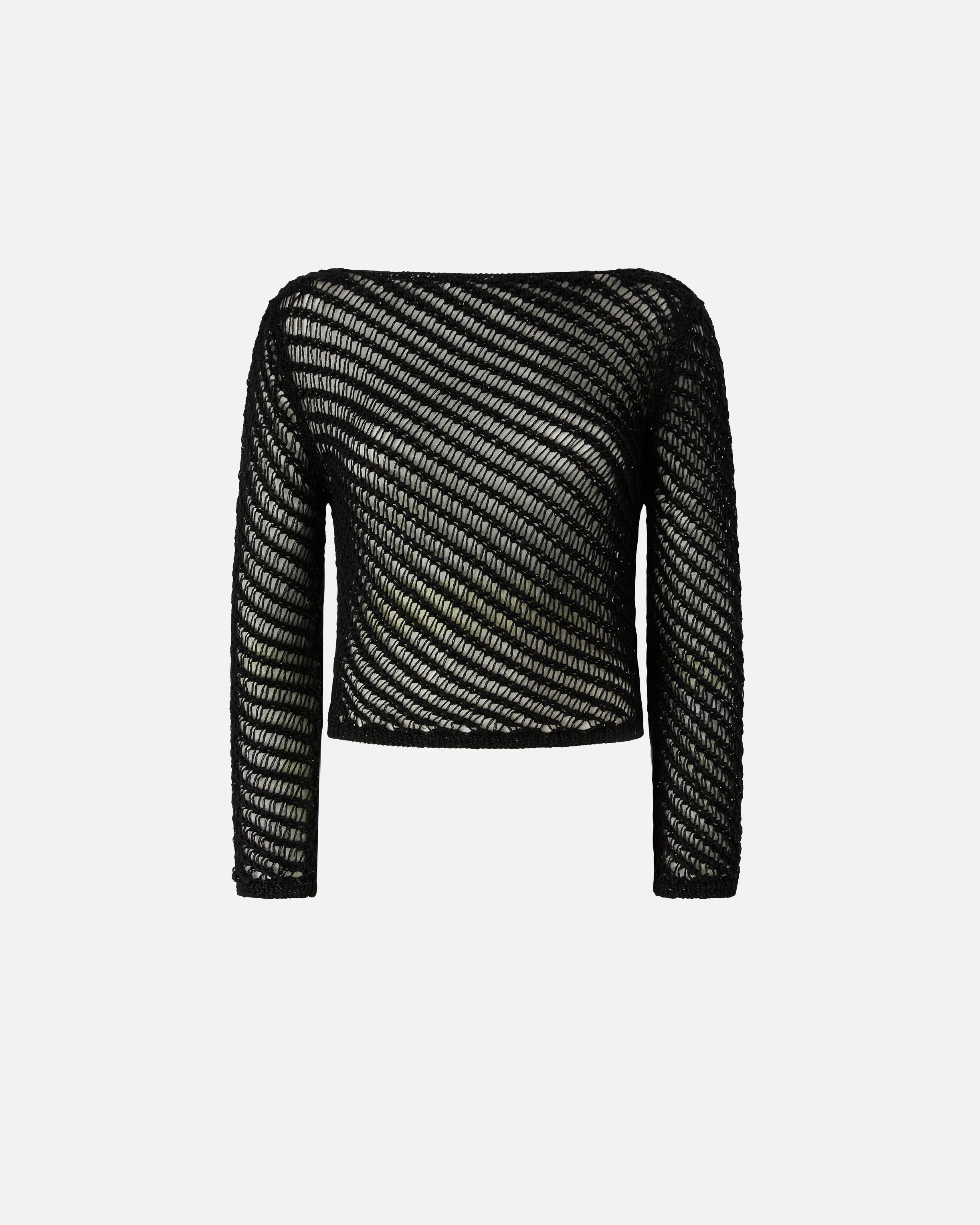 Crochet effect sweater with sequins - L
