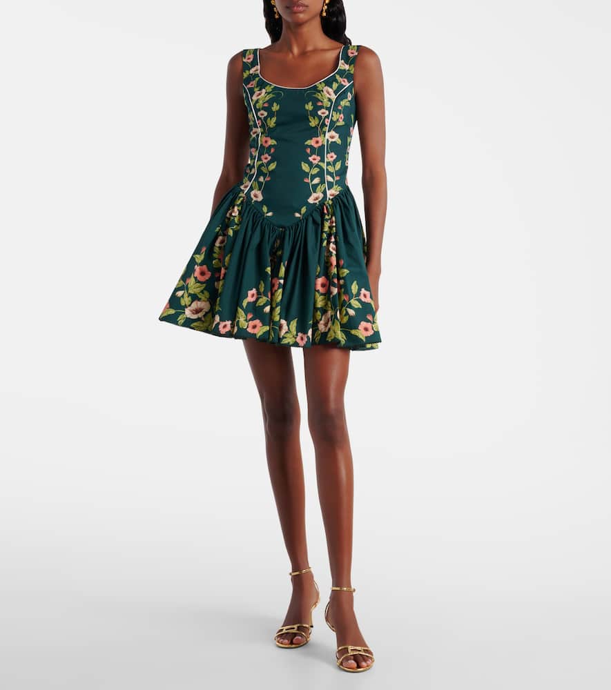 Pluma floral cotton minidress