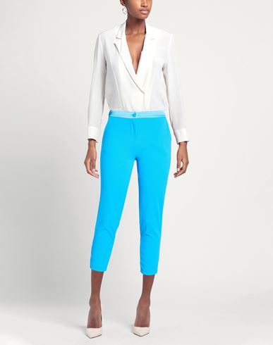 Woman Pants Azure Size 6 Polyester, Elastane