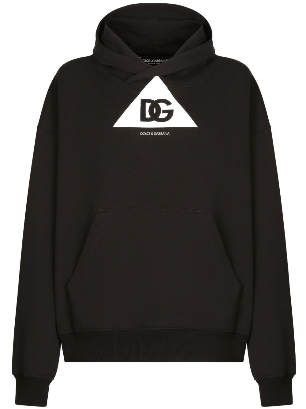 Logo-print cotton hoodie - Black