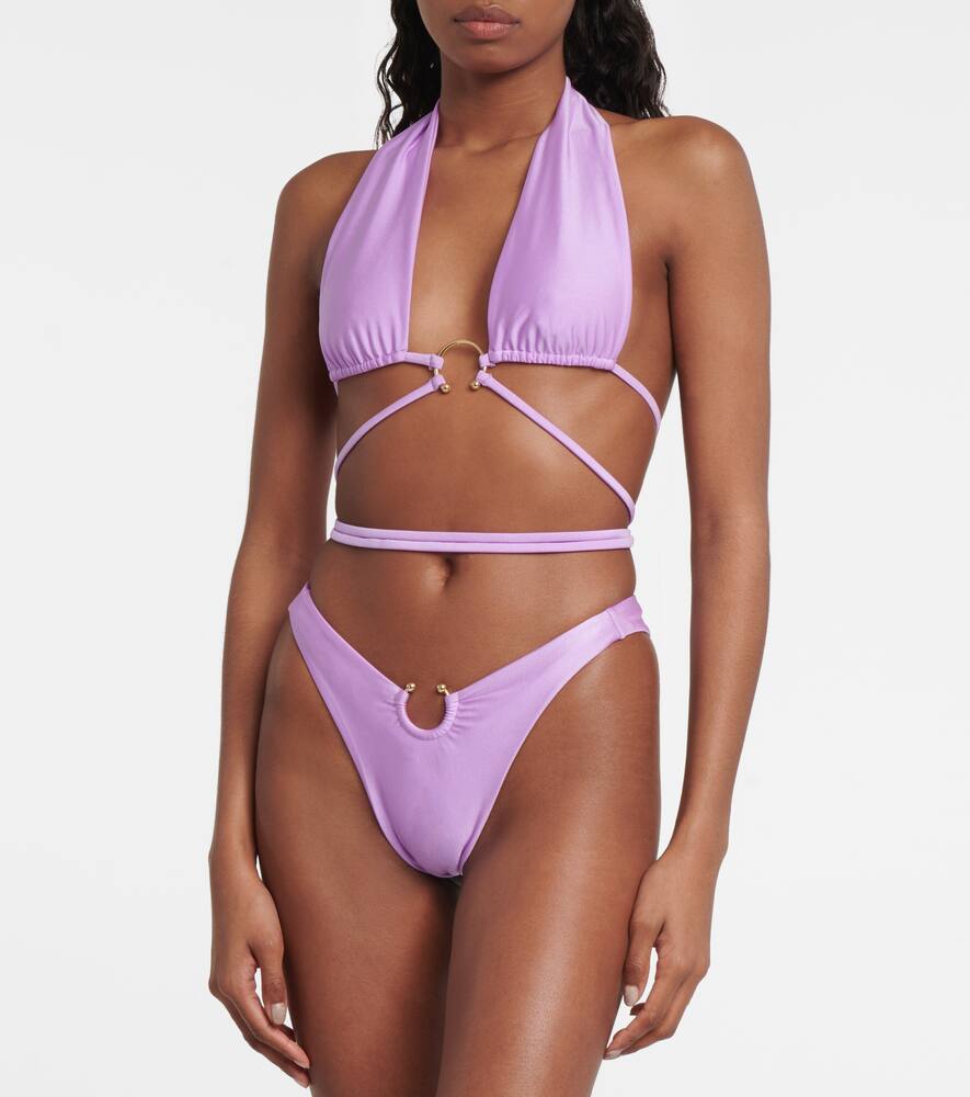 Pierced wrap bikini top