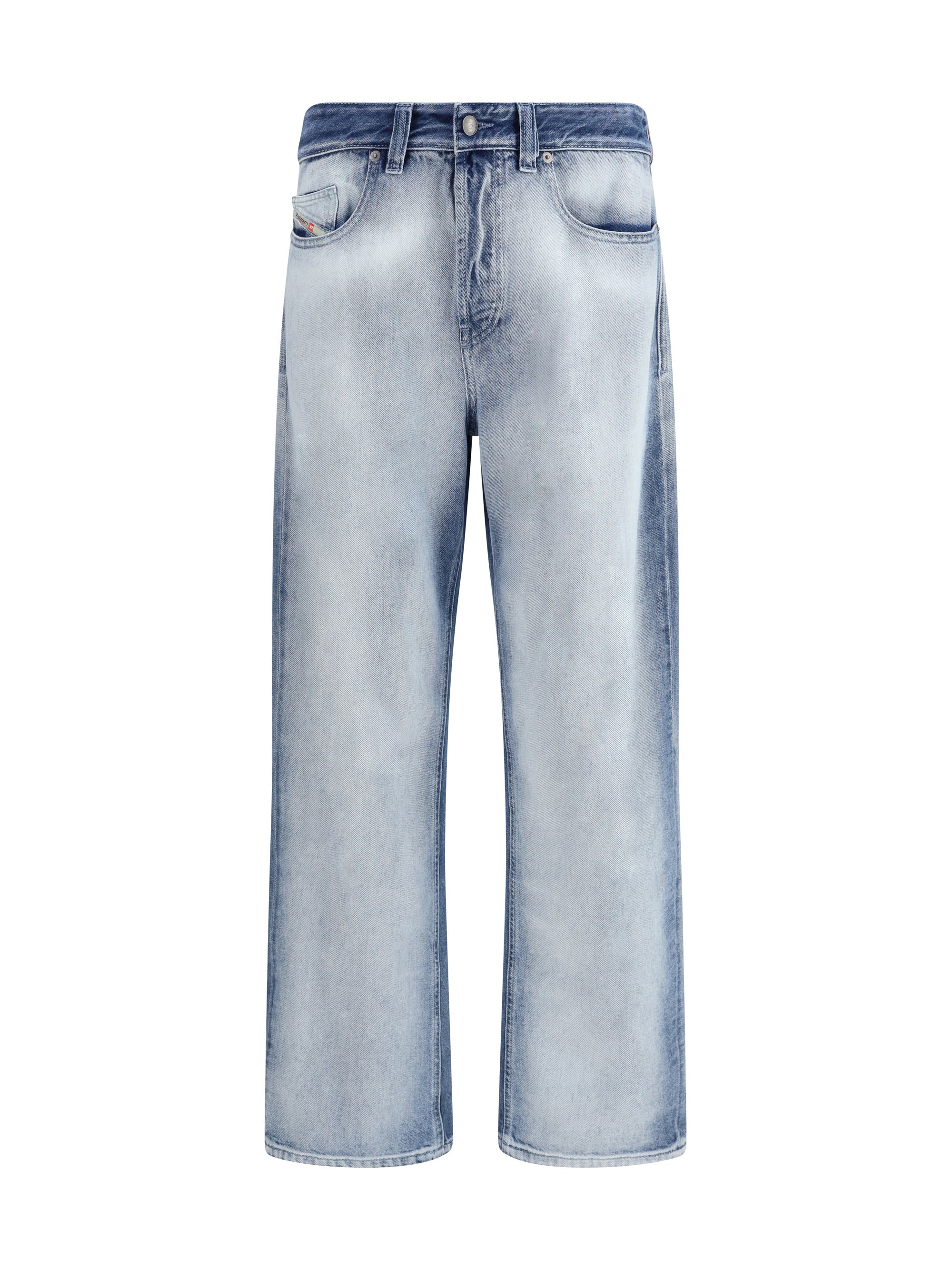Skeleton-Effect Denim Jeans — Blue
