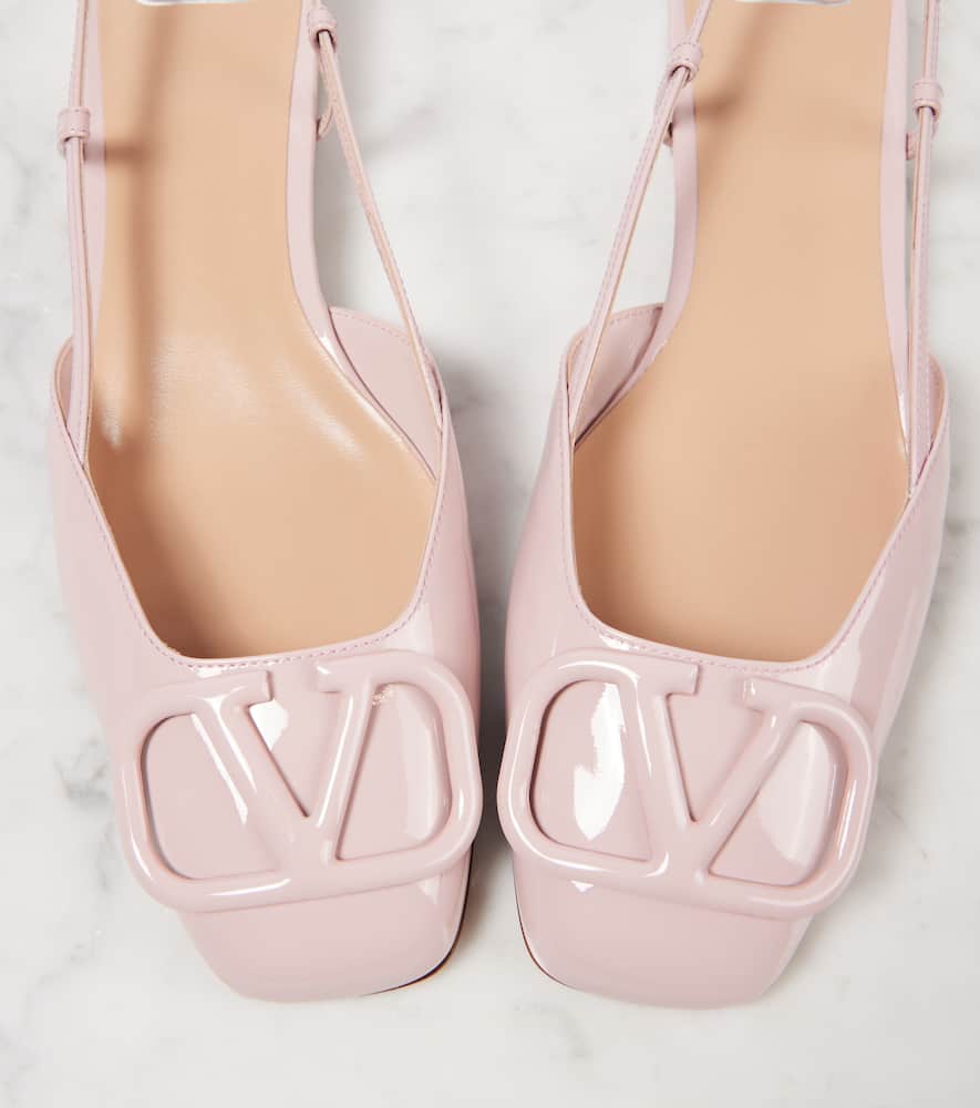 Valentino Garavani VLogo Signature leather slingback flats