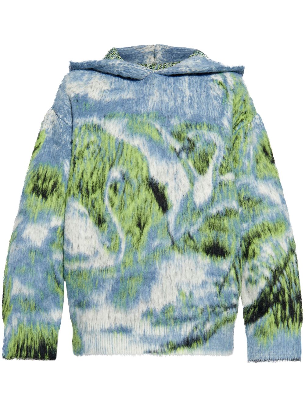Brushed-jacquard sweater - Blue