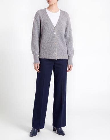 Woman Cardigan Grey Size L Acetate, Polyamide, Mohair wool, Wool, Elastane