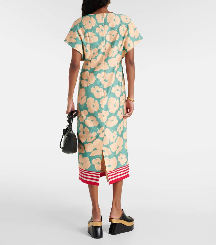 Floral satin midi dress
