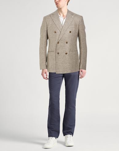 Man Blazer Taupe Size 40 Virgin Wool, Silk
