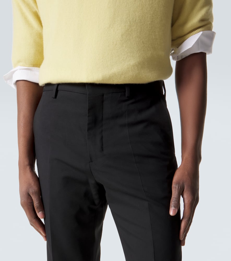 Virgin wool gabardine straight pants