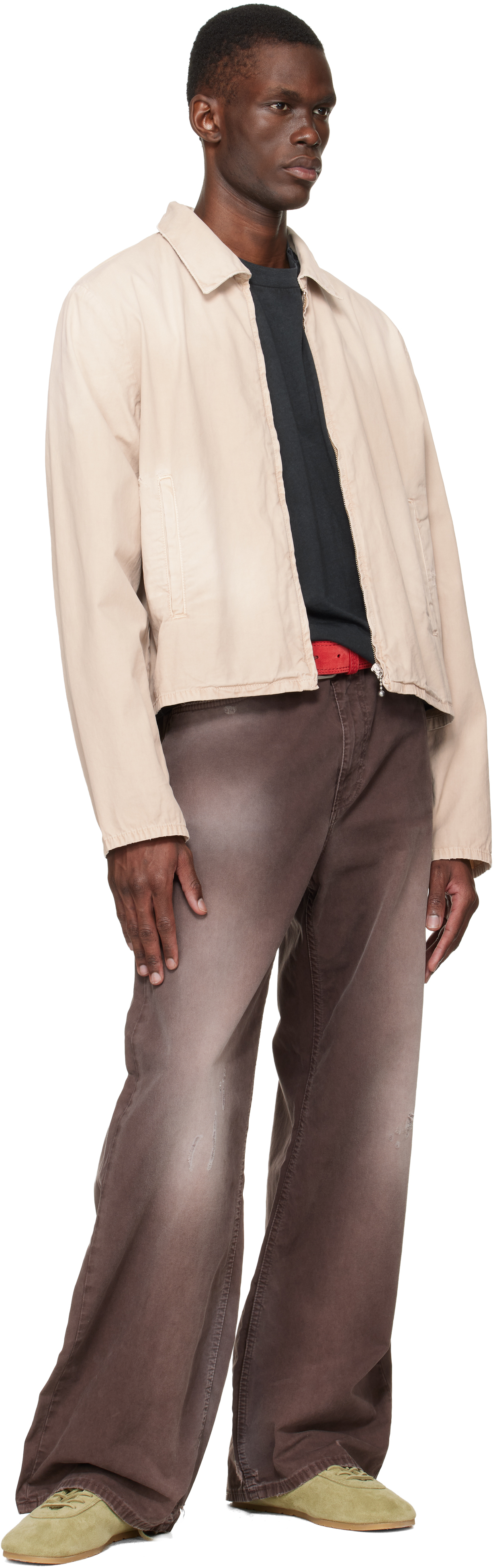 Beige Cotton Logo Jacket