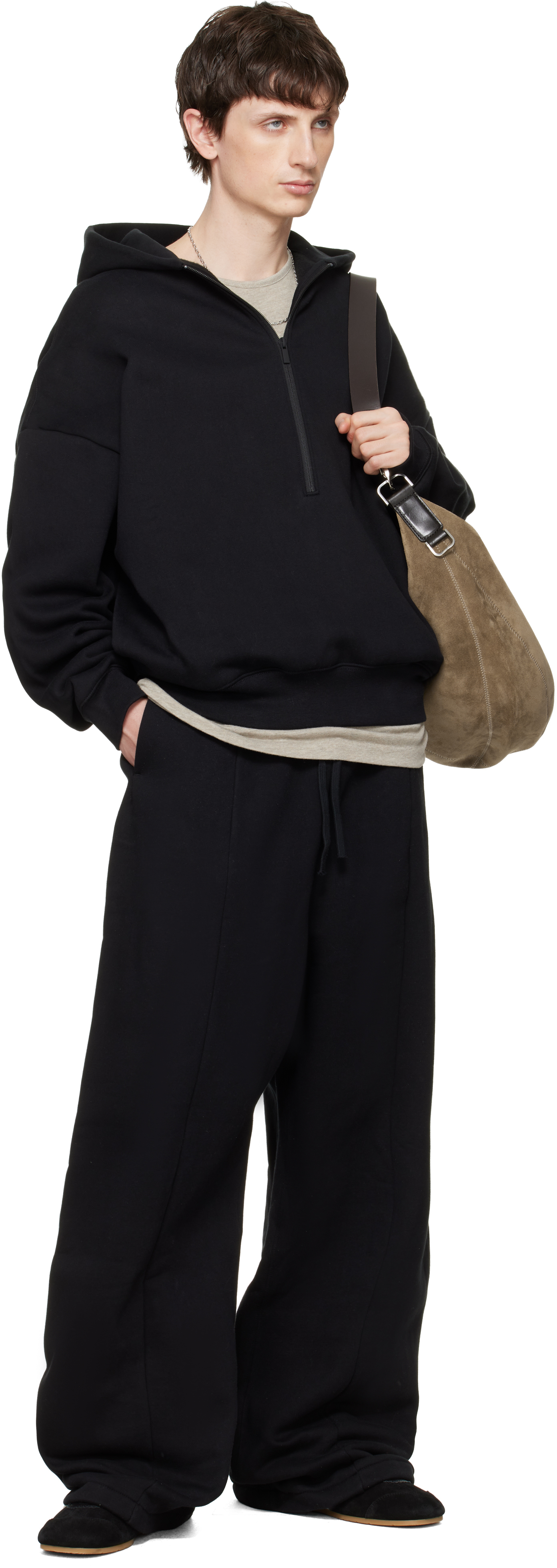 Black 'Property' Lounge Half Zip Hoodie