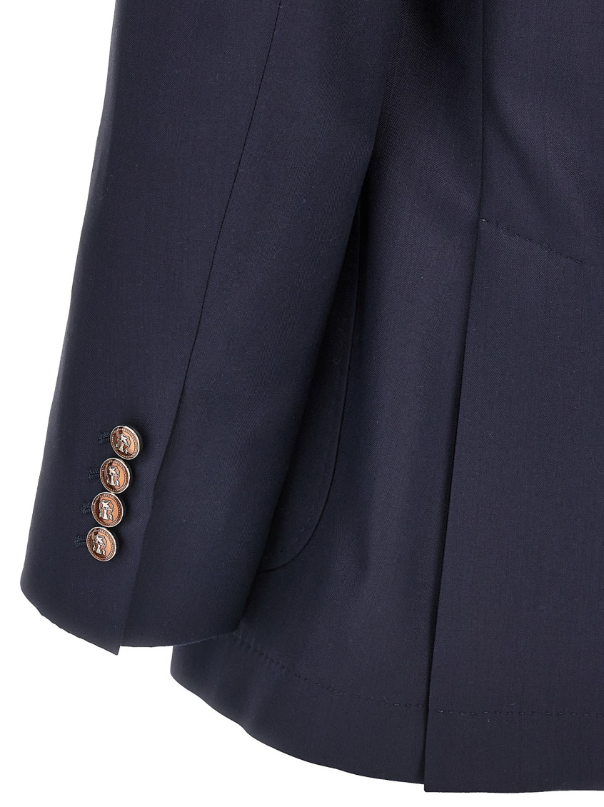 Twill Double-breasted Blazer