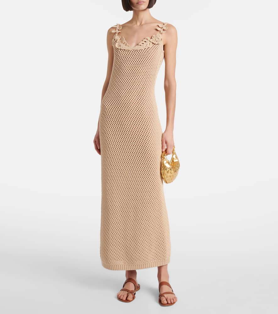 Elie Saab Floral-appliqué mesh gown