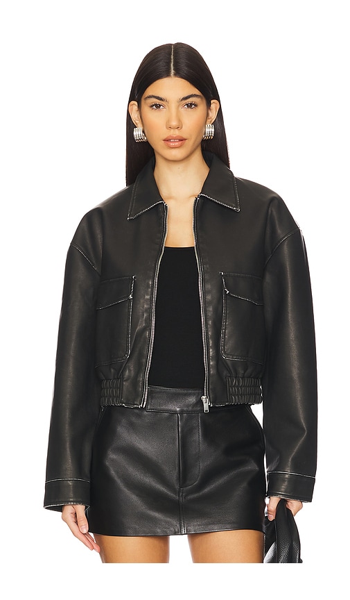 Superdown Lolo Faux Leather Jacket in Black. - L also in