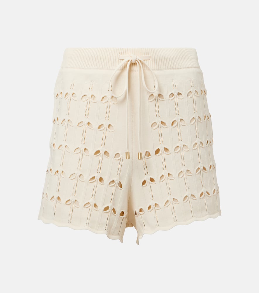 High-rise pointelle shorts