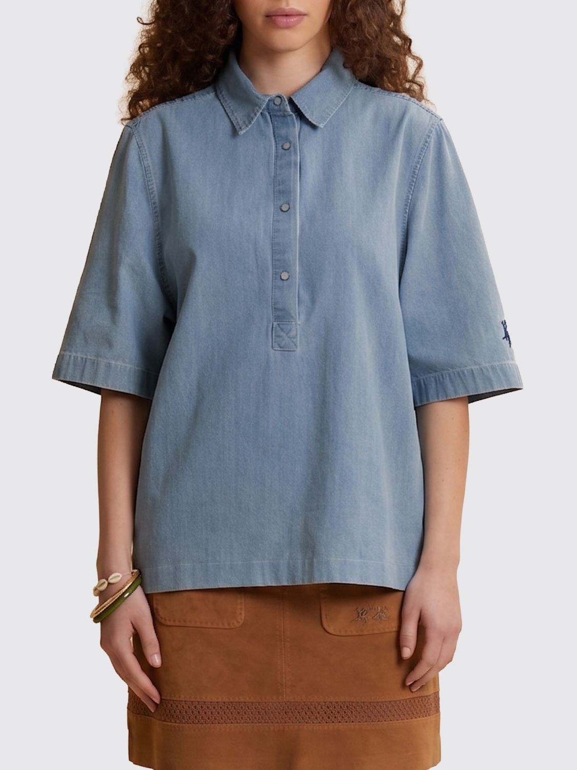 Polo Shirt Woman color Indigo