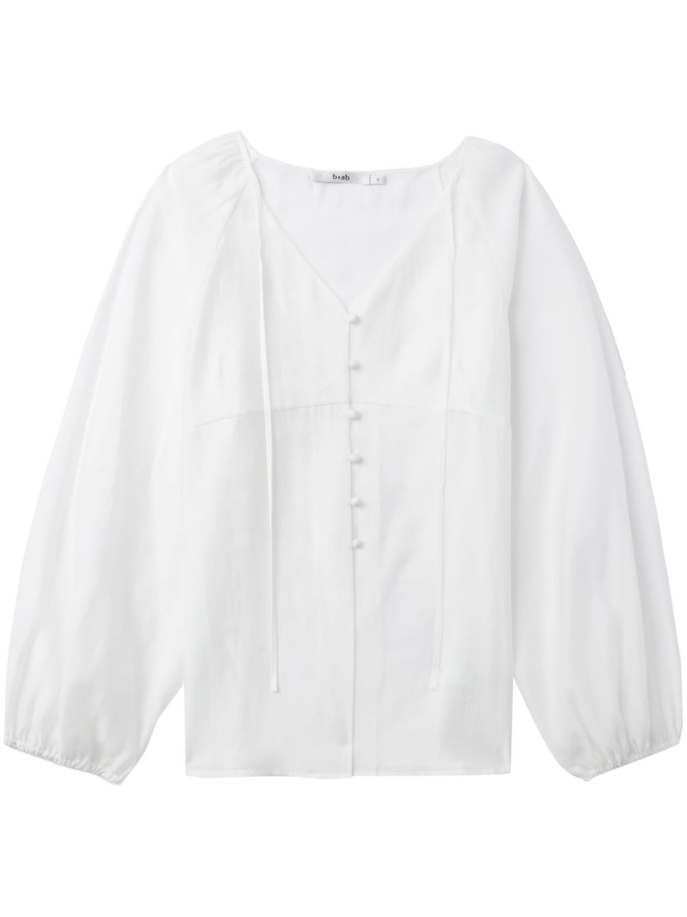 V-neck button-up blouse - White