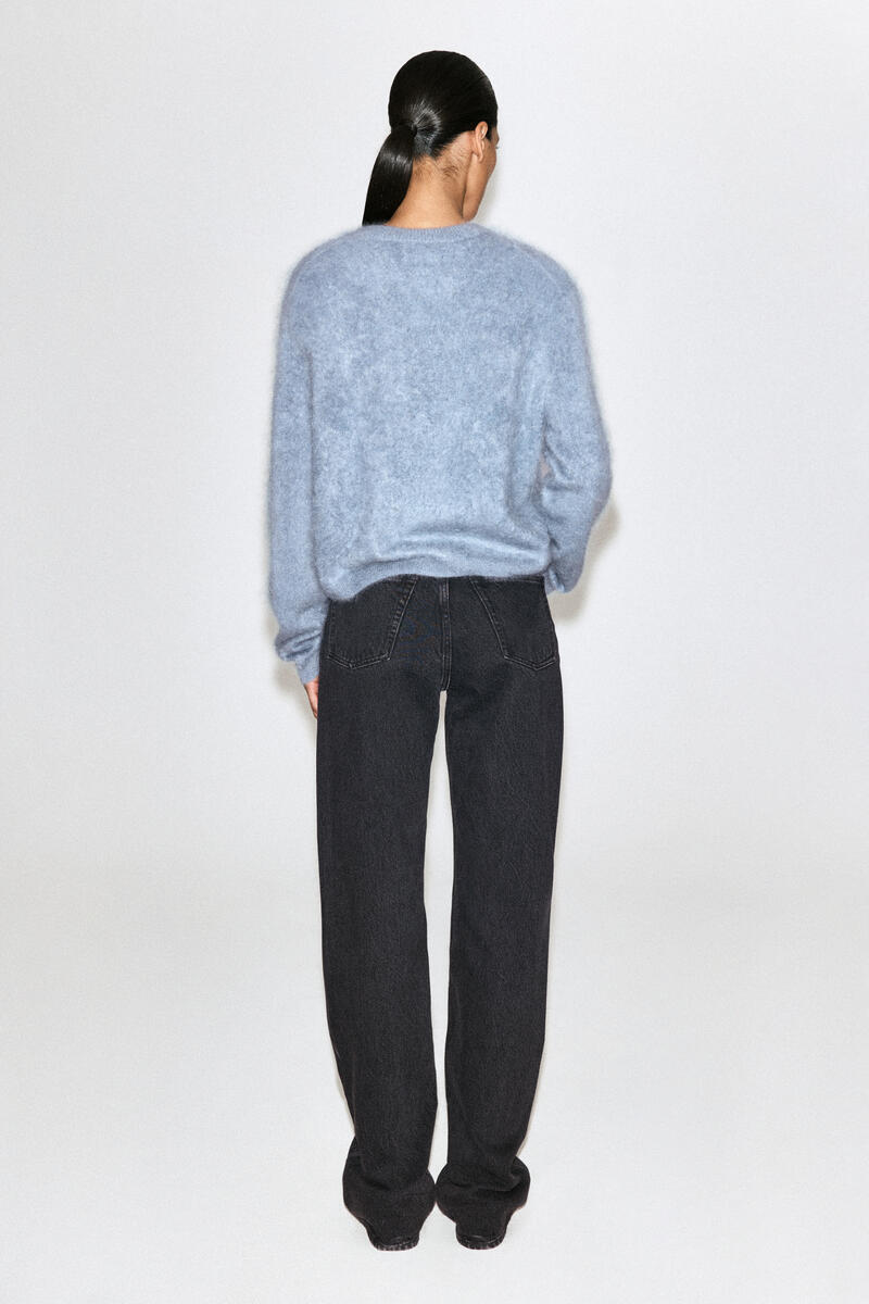 Brushed-Cashmere Crew-Neck Cardigan