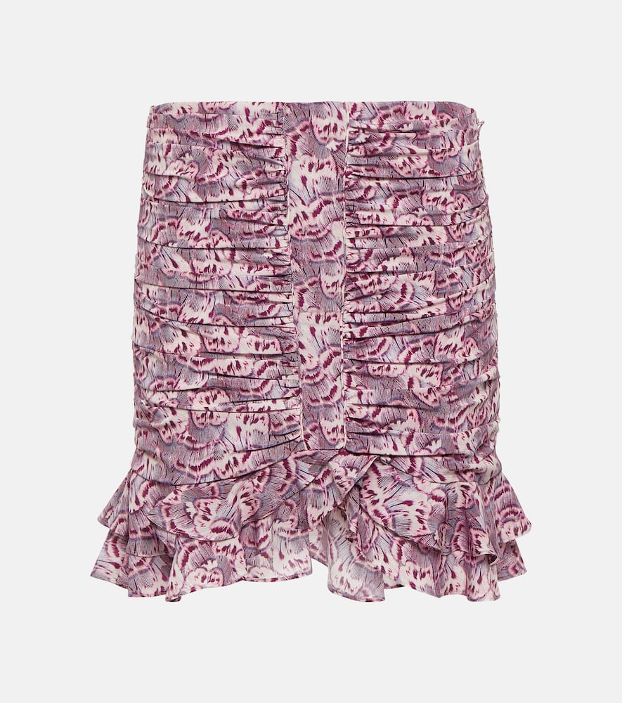Milendi ruffled silk-blend miniskirt