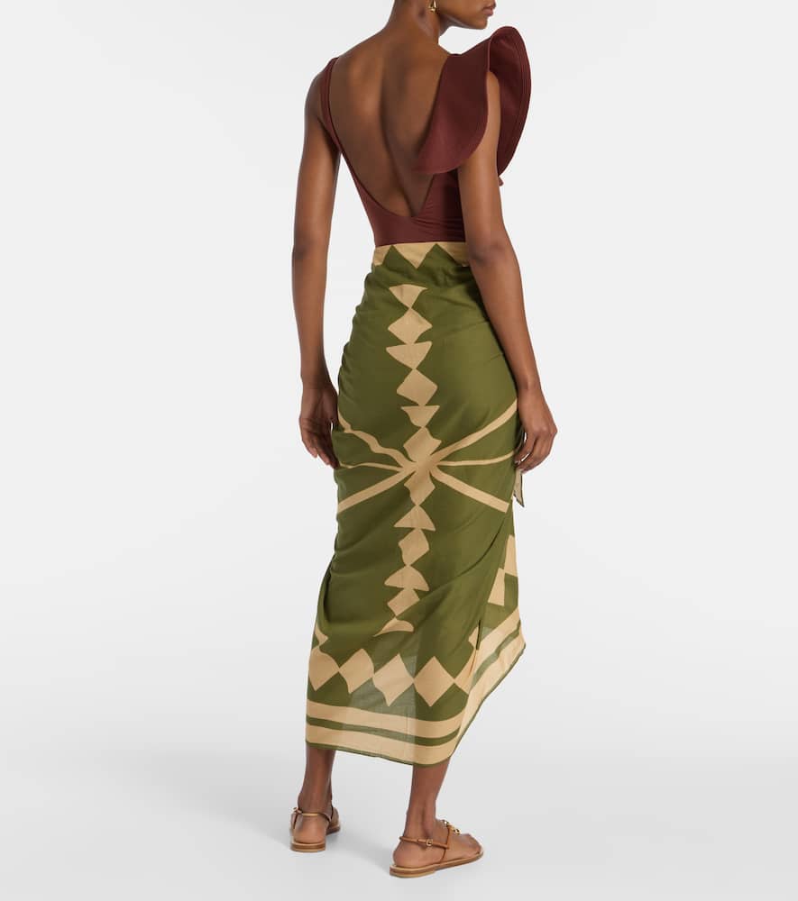 Cotton printed beach cover-up