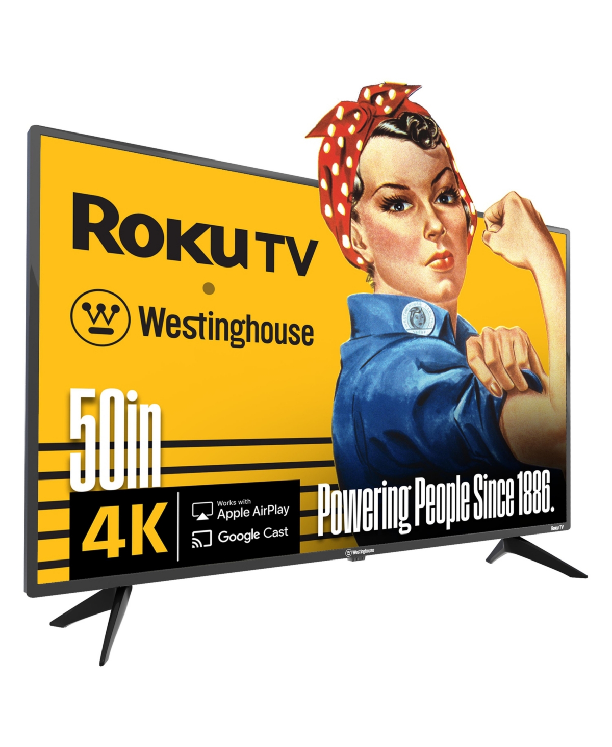 "50"" Roku Tv, 4K Uhd smart television with Wi-Fi, Bluetooth, mobile app support, flat screen, Apple AirPlay, Alexa and Google Assistant Tv"