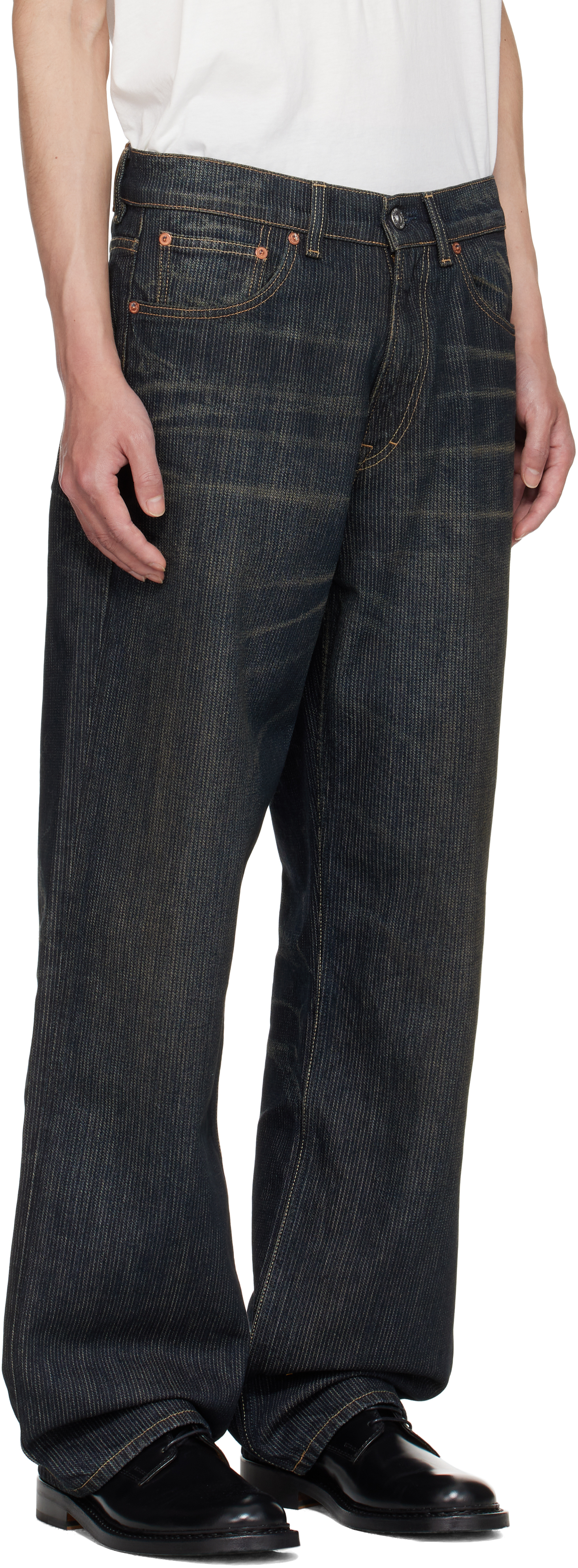 Navy Third Cut Jeans