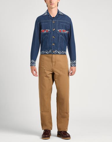 Man Denim outerwear Blue Size L Cotton