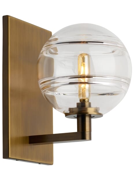 Sedona 9" Wall Sconce in Aged Brass and Clear