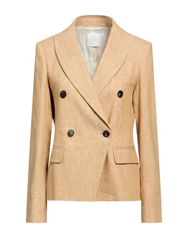 Woman Blazer Sand Size 2 Linen, Cotton, Viscose, Polyester