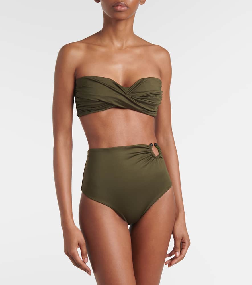 Johanna Ortiz Sea Sprite gathered bandeau bikini top