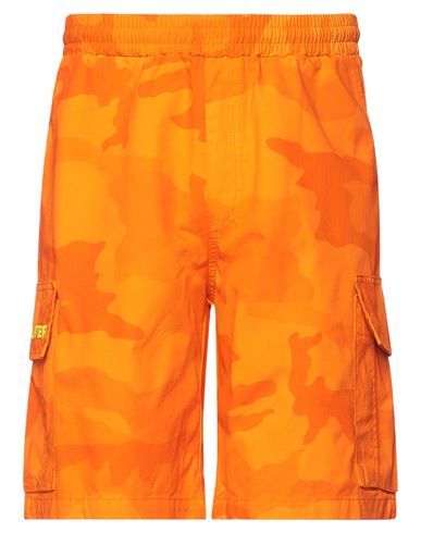 Iuter Man Shorts & Bermuda Shorts Orange Size L Cotton