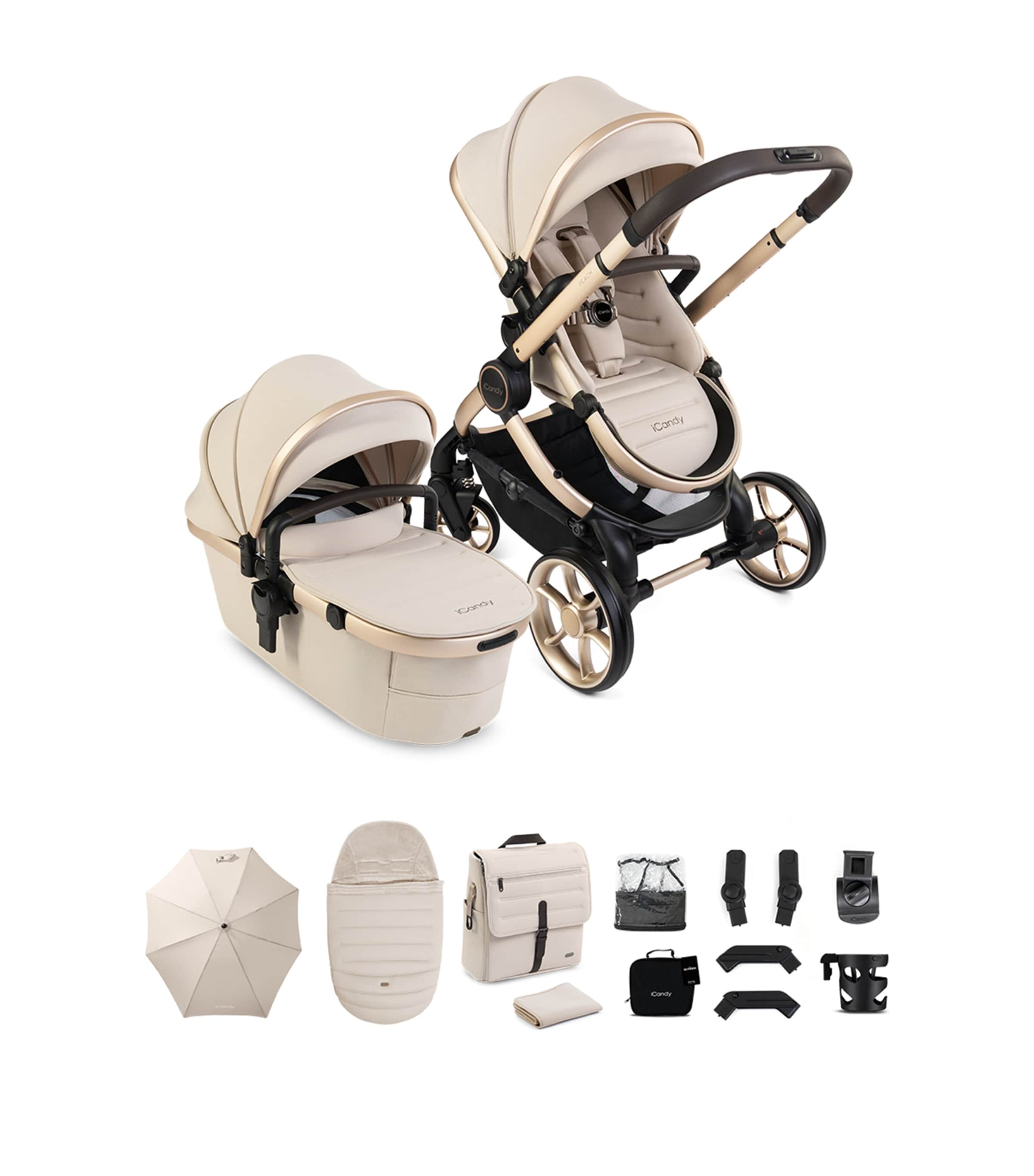 Peach 8 Pushchair and Carrycot Set