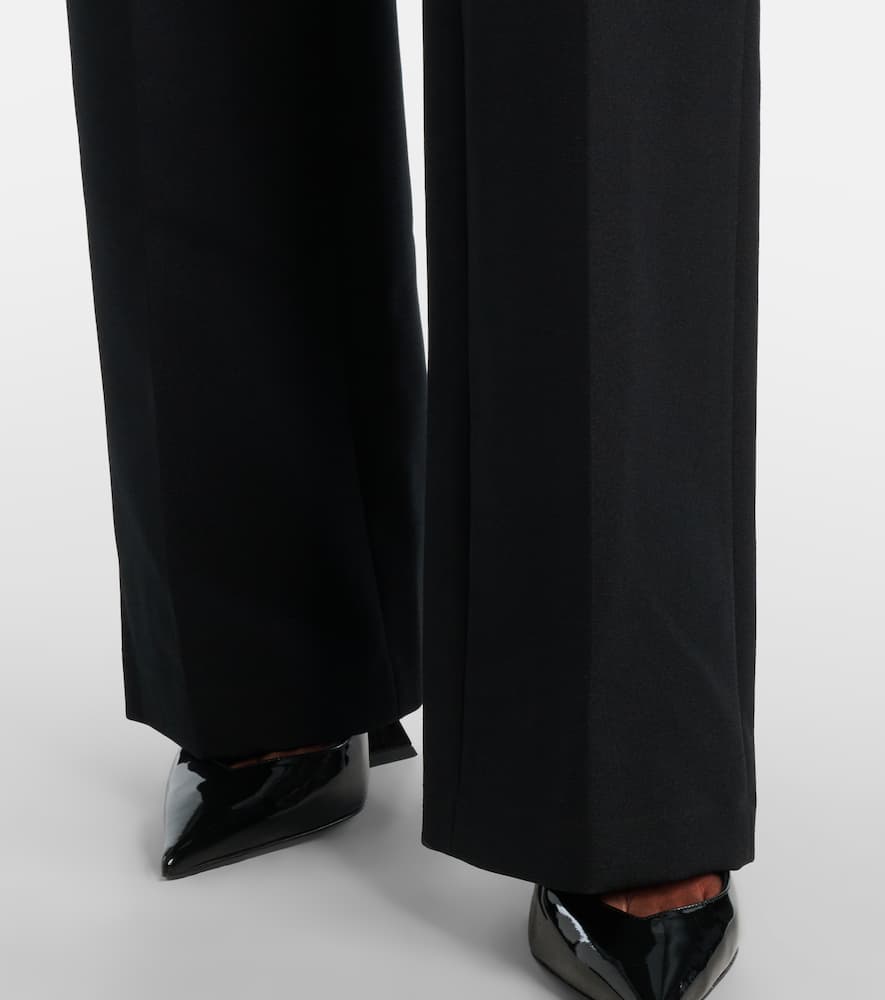 Embellished crêpe cady flared pants