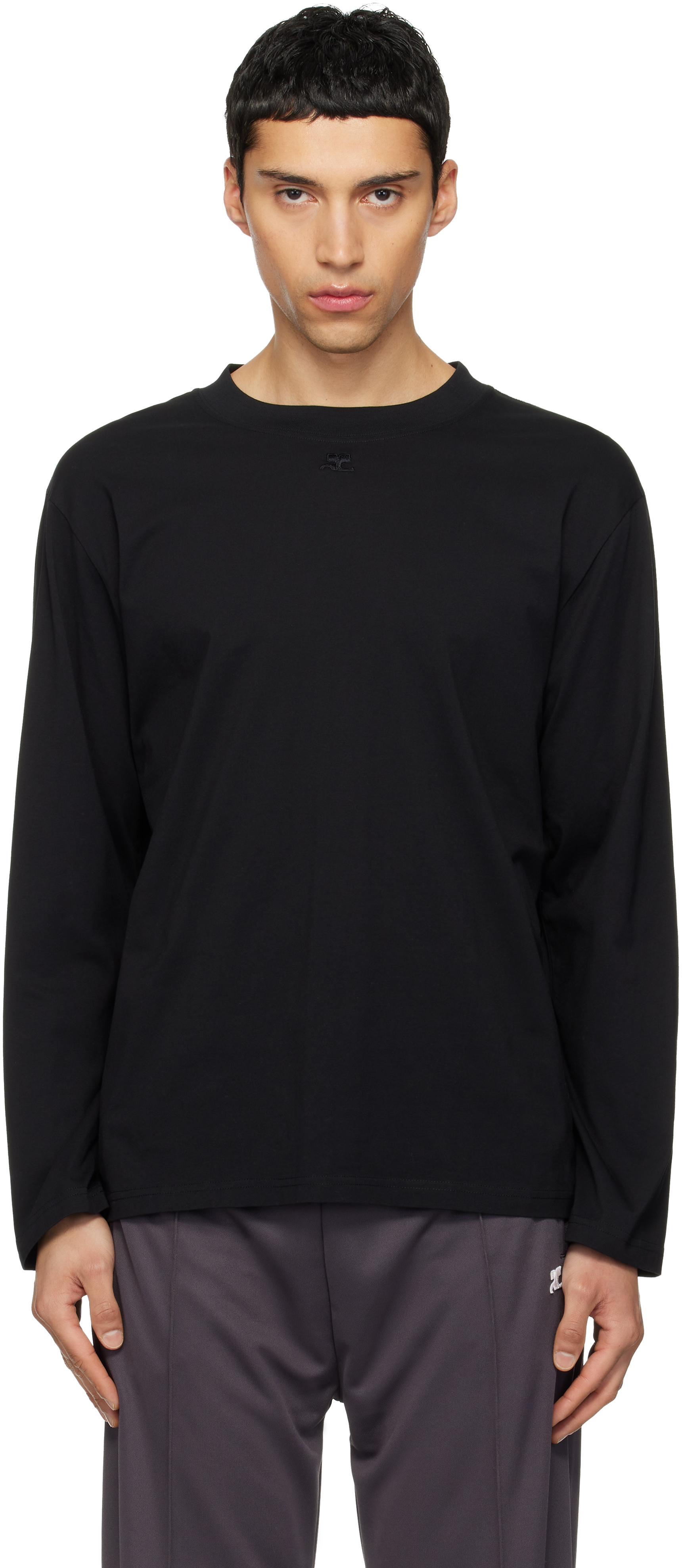 Black Twisted Logo Long Sleeved T-shirt