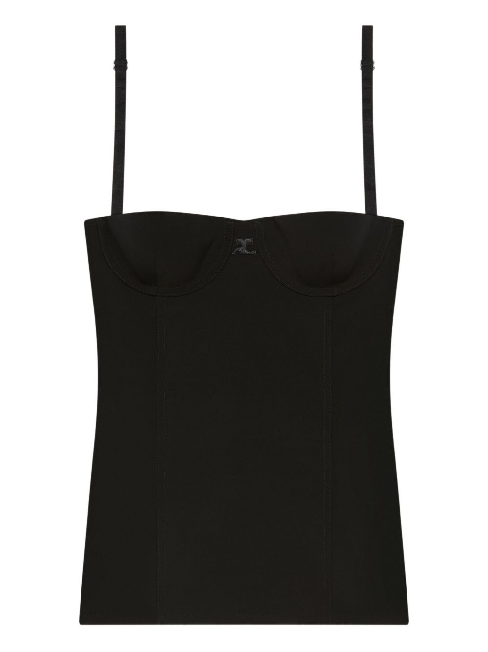 Spaghetti-strap bustier top - Black