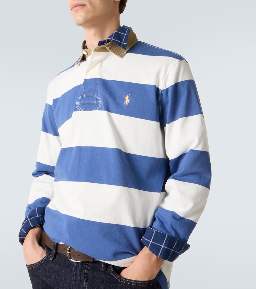 Striped cotton polo shirt