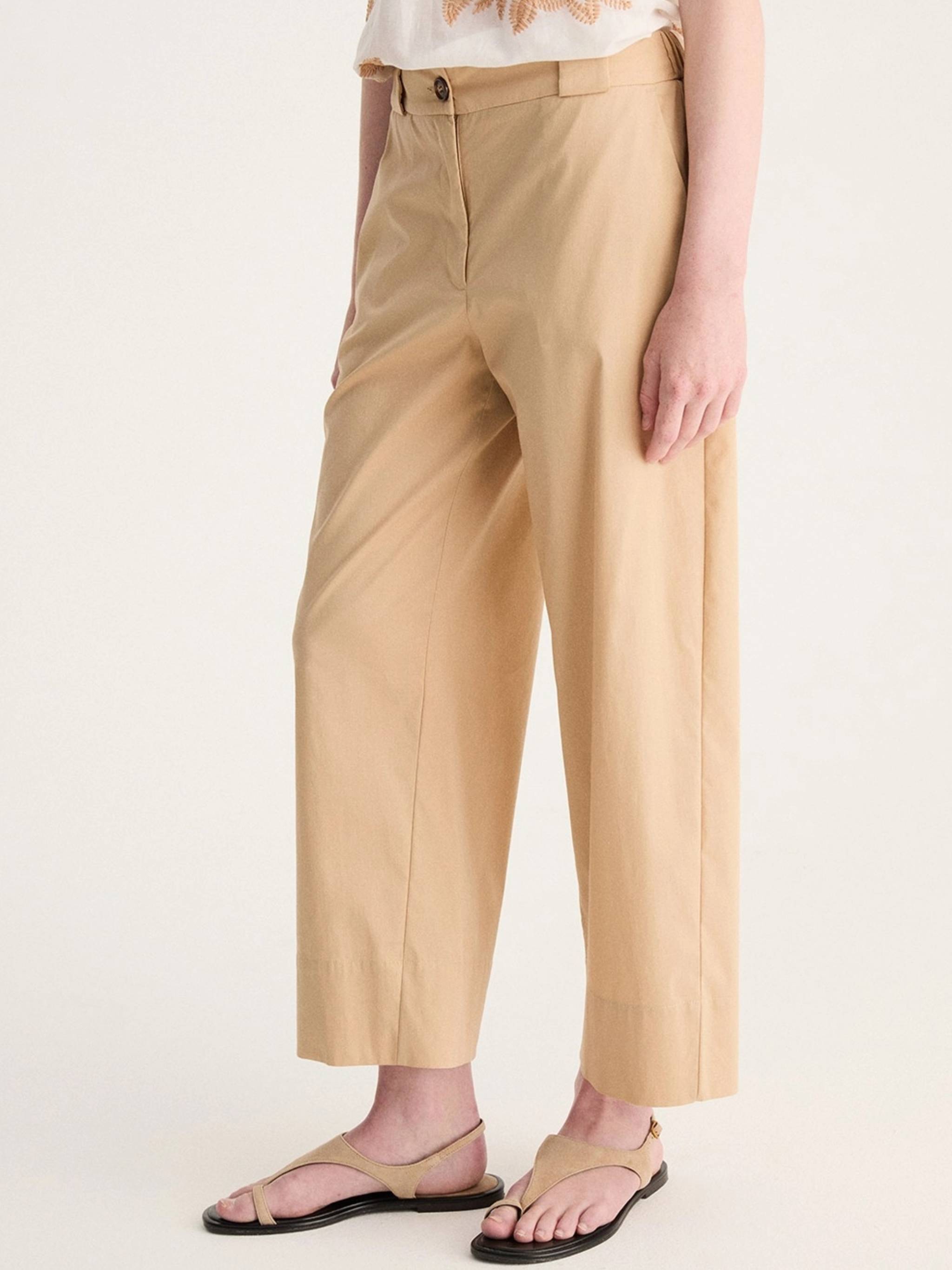Wide-Leg Cropped Minimalist Silhouette Pants