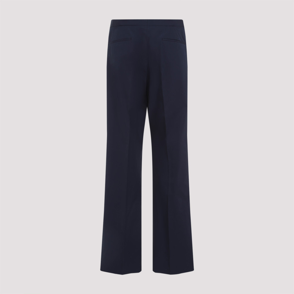 Blue Cotton Popeline Pants